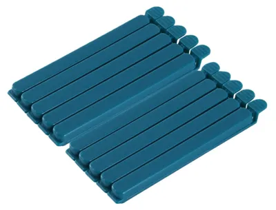 Productafbeelding van Sluitclips - 20 stuks voor het afsluiten van voedselverpakkingen - 15 cm lang - Blauw