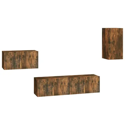 Produktbild von vidaXL 4-tlg. TV-Schrank-Set Räuchereiche Holzwerkstoff