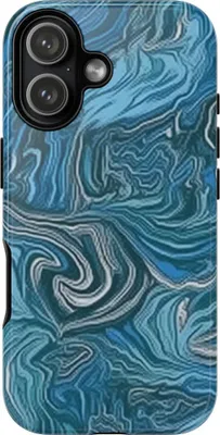 Produktbild von Blaues Suminagashi-Marmor-Muster – Hülle Kompatibel mit iPhone 17