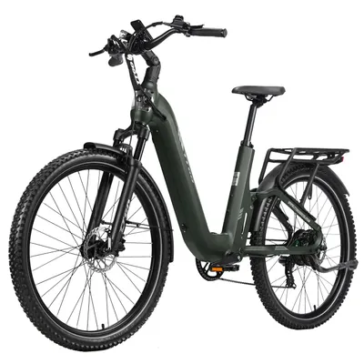 Produktbild von E‑SUVO Fully‑Elektro‑Fahrrad für Erwachsene, 27,5‑Zoll‑Geländereifen, 25 km/h, 48V, 250 W, hydraulische Scheibenbremsen, max. 125 kg Zuladung, Grün