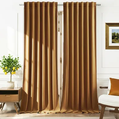 Samtvorhänge 304,8 cm, gold, verdunkelnd, 2 Paneele, 132 x 304,8 cm