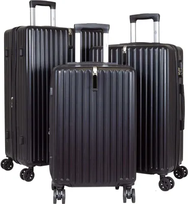 Produktbild von Kofferset Trolleyset 3 teilig Portofino Hartschale Reisekoffer ABS schwarz