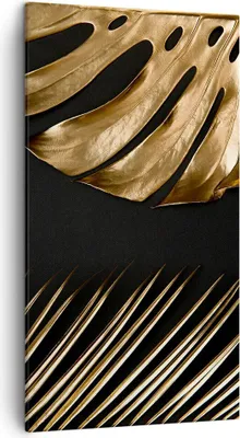Produktbild von Bild auf Leinwand - Leinwandbild - Einteilig - Golden Blatt Monstera - 45x80cm - Wand Bild - Wanddeko - Wandbilder - Leinwanddruck - Bilder - Wanddekoration - Leinwand bilder - Wandbild - PA45x80-5028