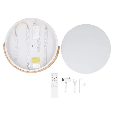 Obrázek produktu pro LED stropní světlo 2000LM 3000K 4000K 6000K stmívatelné kulaté dřevěné LED stropní světlo s dálkovým ovládáním 110-265V