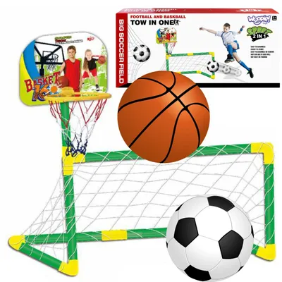 Productafbeelding van Woopie 2-in-1 basketbalset: voetbaldoel + basketbal
