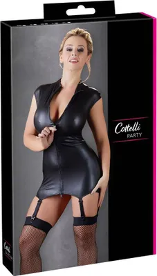 Immagine prodotto di Cottelli PARTY - Abito corto sexy con scollatura alta Nero Mat XL