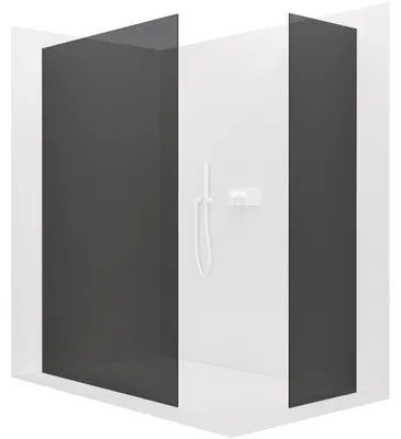 Obrázek produktu pro Sprchová zástěna Walk-in Crystal T L/P - 8 mm - bezvzpěrový systém - bílá matná, grafitové sklo - 120x90x200 cm