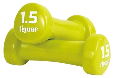 Produktbild von Tiguar - Kurzhantel, Vinyl, Ergonomisch (2er-Pack) PP7852 (1,5 kg) (Grün)
