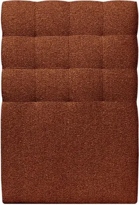 Imagen del producto de Cabecero acolchado, con relleno y tapizado en tejido bouclé color terracota, de 90 cm de altura