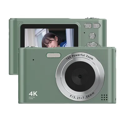Produktbild von 4K-Digitalkamera-Camcorder, 48-MP-Digitalvideokamera, 2,4-Zoll-Bildschirm, 16-facher Digitalzoom, Anti-Shake, Gesichtserkennung, Beauty-Effekt, Bewegungserkennung, eingebauter Blitz, Akku