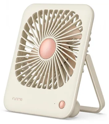 Obrázok produktu pre Stolný ventilátor s batériou, 3000 mAh, nastaviteľný do 180°, 3 rýchlosti, biela, zlatá farba