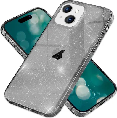 Produktbild von Glitzer Hülle für iPhone 15 Bling Case Klar Silikon Handyhülle Schutz Tasche TPU Schwarz