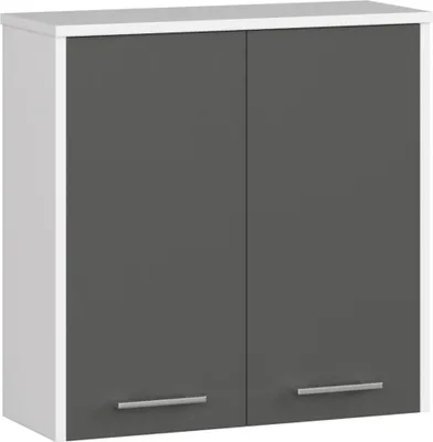 Image de Akord Armoire Murale 1 Porte Blanc/Gris Graphite 60X23X60