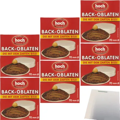 Produktbild von hoch Back-Oblaten mit dem zarten Biss 70mmØ (6x53g Packung) + usy Block