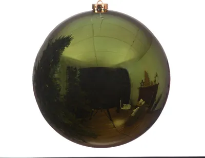 Produktbild von Weihnachtskugeln Kunststoff 14cm 1 Stück - Piniengrün