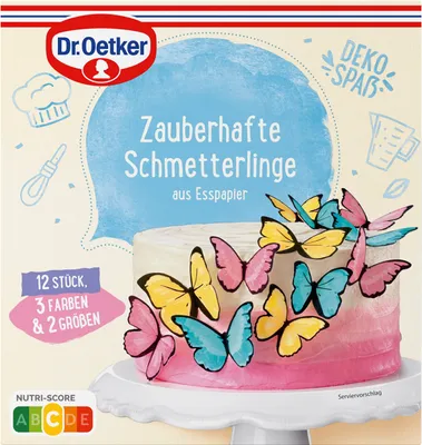Obrázok produktu pre Dr. Oetker očarujúci motýli v troch farbách 12 kusov