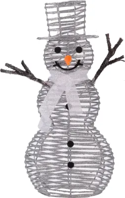 Produktbild von Großer Schneemann mit LED Beleuchtung Deko Figur Rattan Timer Deko  Weihnachten , Schneemann Modelle:Frosty