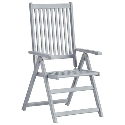 Image de Chaises de jardin réglables 6 pcs. Gris Acacia massif