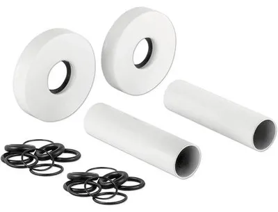 Zdjęcie produktu dla Rozeta do grzejników Ø 50 mm, stal nierdzewna, biała, 1 para