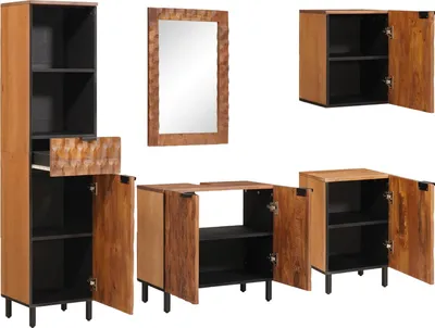 Produktbild von Badezimmer Sets 5 pcs Akazie Braun Winish Massivholz Mango