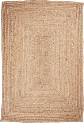 Produktbild von Handgefertigter Juteteppich mit Unimuster NATUR