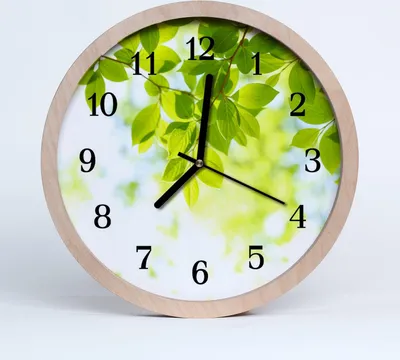 Produktbild von Holzuhr 20fi cm wanduhr - Blätter Blumen