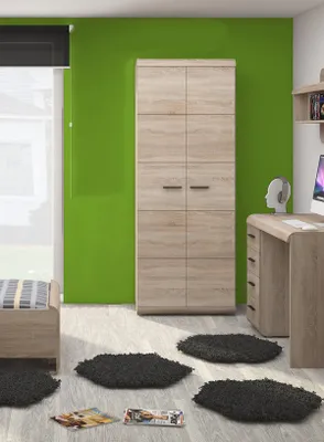 Produktbild von Kleiderschrank Drehtürenschrank Schlafzimmerschrank Eiche Sonoma 80cm