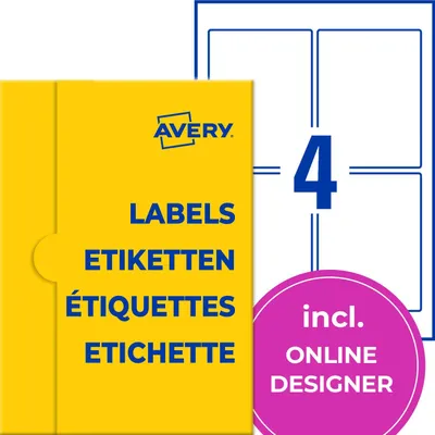 Produktbild von AVERY Zweckform P3460-50 Universal Etiketten (200 Klebeetiketten, 90x120mm auf A
