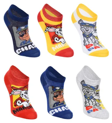 Produktbild von Paw Patrol Sneaker Socken Jungen 6 Paar, Kinder Sneakersocken, Chase Marshall Rubble Motiv, Größe:31-34
