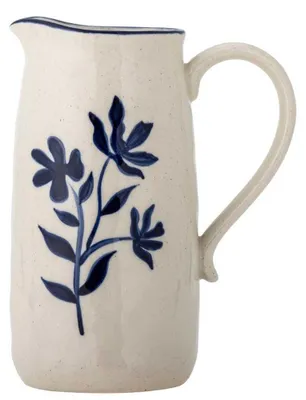 Produktbild von Bloomingville Krug EIMY mit blauen Blumen Ranken Kanne Geschirr
