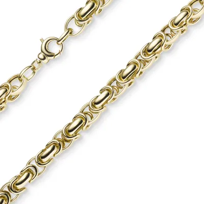 Produktbild von 7mm Armband Armkette Königskette aus 585 Gold Gelbgold 21cm rund abgerundet