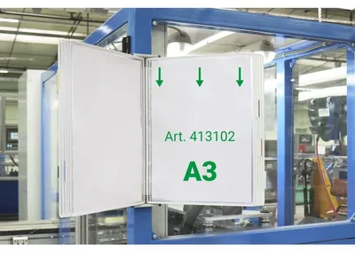 Produktbild von tarifold Wand-Sichttafelsystem 413102 DIN A3 weiß mit 10 St. Sichttafeln, 1 St.
