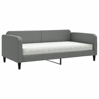 Produktbild von vidaXL Tagesbett mit Matratze Dunkelgrau 100x200 cm Stoff