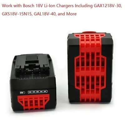Image de Batterie 18V 10,0Ah - Kit de batterie de remplacement - Lithium-ion 10000 mAh - 2 batteries + 1 chargeur - Compatible avec les outils électriques 18V modèles BAT609 et BAT618