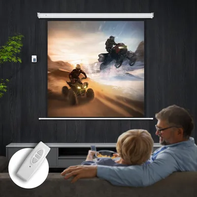 Produktbild von Sweiko Beamer Leinwand 176,5 x 176,5 cm 85 Zoll 1:1 HD 4K Rollo-Leinwand für Heimkino für Heimkino Büro-Präsentationen