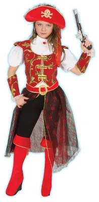 Piratessa Kostüm für Mädchen, 9-11 Jahre, inkl. Zubehör