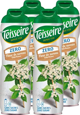 Produktbild von Teisseire Sirup Holunderblüte zero Zucker 600ml - Cocktails (4er Pack)