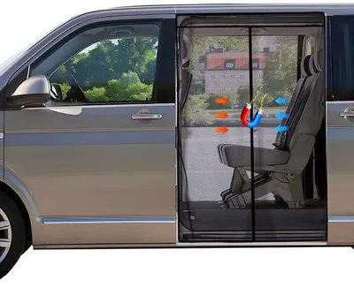 Produktbild von Magnetisches Moskitonetz, kompatibel mit Bussen mit Schiebetür, Insektenschutz, Sonnenschutz, Seitentür, Schattennetz für Camping