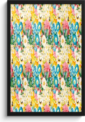 Produktbild von MuchoWow® MuchoWow® Gerahmtes Poster Blumen - Anemone - Collage - Farben 40x60 cm - Poster mit zchwarzem Bilderrahmen - Papierdruck - Wandbilder