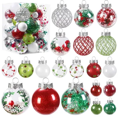 Immagine prodotto di Palline trasparenti per albero di Natale, in plastica, set da 30, diametro 4-8 cm