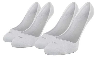 Image de Calvin Klein - Chaussettes invisibles pour femmes (lot de 2) NA736 (35,5 EU - 43 EU) (blanc)