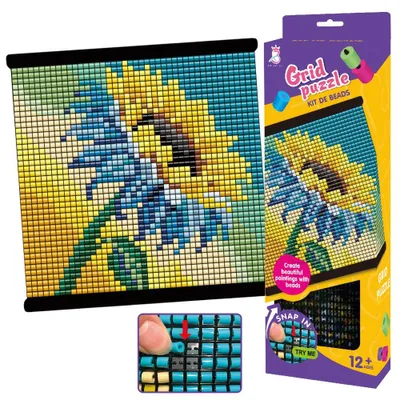 Obrázok produktu pre Zabawka kreatywna Obraz koralikowy Słoneczniki 33 x 34.5 cm