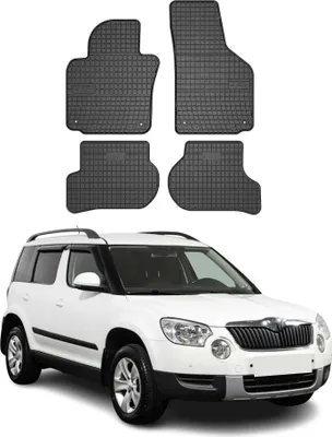 Image de Tapis de Sol pour Skoda Yeti 2009-2017 OMAC Noir Caoutchouc