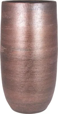 Produktbild von INNA-Glas Keramikkübel Agape mit Maserung, Kupfer, 60cm, Ø29cm - Deko Blumentopf