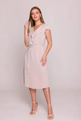 Zdjęcie produktu dla Stylove Sukienka damska midi Phoebef S411 beżowy XXL