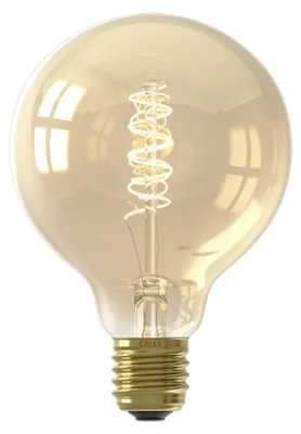 Produktbild von Calex LED Lampe E27, G95, Spiralförmig Filament, Vintage Gold, 2100K Warmweiß Licht, dimmbar