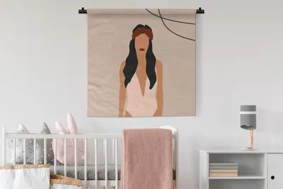 Produktbild von MuchoWow® Wandteppich Wandbehang Sommer - Badeanzug - Pastell 90x90 cm Tapisserie Dekoration Wandtuch - Wandaufhänger
