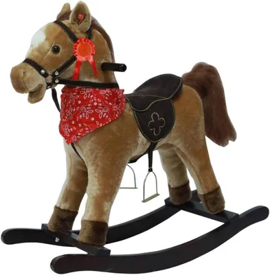 Immagine prodotto di Cavallo a dondolo in legno, modello "Rodeo", colore marrone. Taglia unica