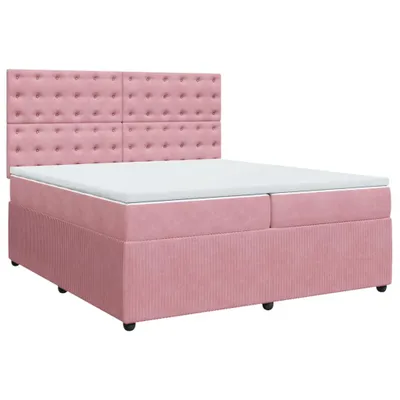 Obrázok produktu pre Posteľný rám boxsping s matracom ružový200x200 cm zamat