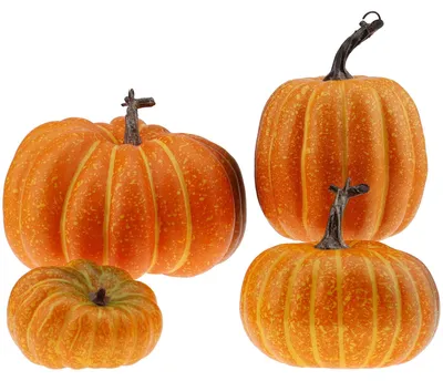 Produktbild von Solidchoice – Set mit 4 künstlichen Kürbissen für Herbstdekoration